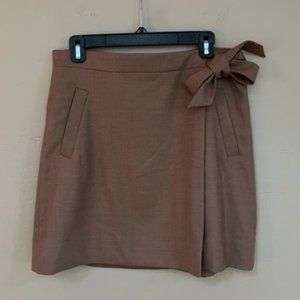 NWOT J.Crew Factory | Wool flannel wrap mini skirt | Camel | Size 6